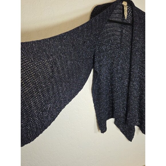 Chicos Knit Multi Use Wrap, Shawl, Cape Poncho Blue Metall Size One Size Boho - Picture 3 of 8